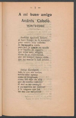 A mi buen amigo Andrés Cobelo : Montevideo