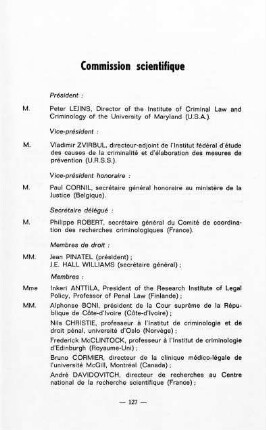 127-128, Commission scientifique