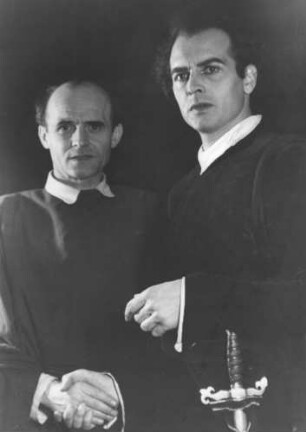 Theater Lübeck. Aufführung der Tragödie "Hamlet" von William Shakespeare. Der Schauspieler Will Quadflieg (15.09.2014 - 27.11.2003).