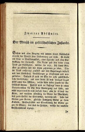 Zweiter Abschnitt. Der Mensch im gesellschaftlichen Zustande.