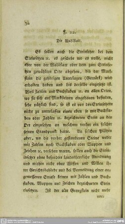 §. 22. Die Wahlstatt