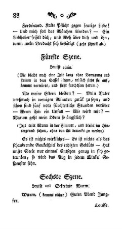 Sechste Szene. Louise und Sekretair Wurm