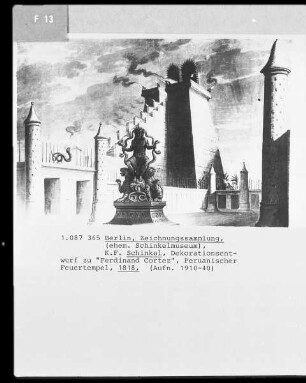 Dekorationsentwurf zu "Ferdinand Cortez" (Peruanischer Feuertempel)