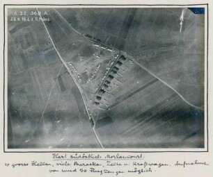 Foto eines feindlichen Flugplatzes südöstlich von Morlancourt (Luftbild)