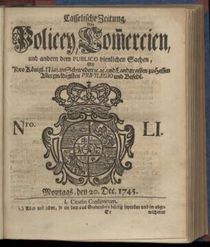 Nro. LI, Montags, den 20. Dec. 1745