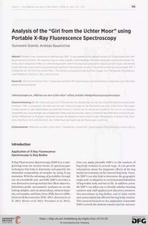 Analysis of the "Girl from the Uchter Moor" using portable x-ray fluorescence spectroscopy