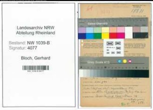 Entnazifizierung Gerhard Bloch , geb. 14.10.1896 (Polizist)
