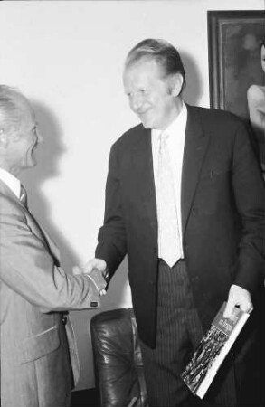 Freiburg: Rathaus: Antrittsbesuch bei Oberbürgermeister Keidel; Magnifizenz Prof. Dr. Helmut Engler