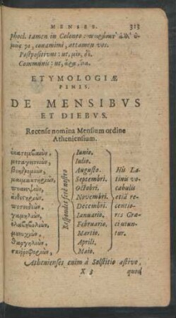 De Mensibus Et Diebus.