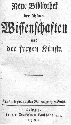Fünf und zwanzigsten Bandes zweytes Stück