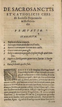 Tractatvs De Sacrosanctis Et Catholicis Christi Ecclesiis Reparandis ac Reficiendis
