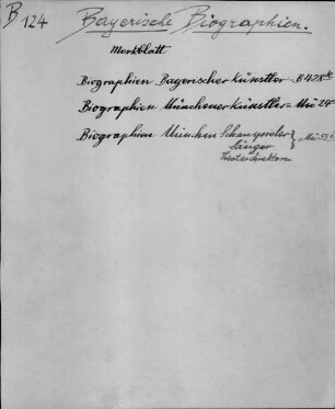 Alter Realkatalog (1501-1952), Teil Bayern, 124,1. Biographien, alphabetisch: Aa-Ao - BSB Cbm Cat. 805(1 b 124,1