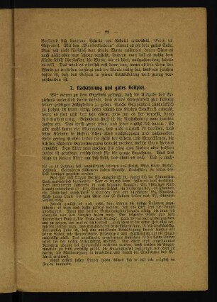7. Nachahmung und gutes Beispiel.