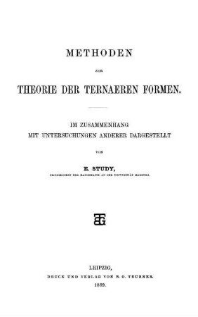 Methoden zur Theorie der ternaeren Formen
