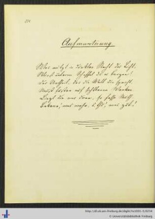 Aufmunterung.