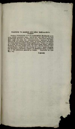 Verordnung, die auswärtig nicht justirte Fünfkreuzerstücker betreffend : Zweybrücken den 25ten May 1765.