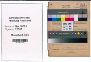 Entnazifizierung Otto Munscheid, geb. 10.02.1875 (Arbeiter)