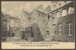 Ansichtskarte "St. Clemens Hofbauer Kirche und Katholisches Gesellenvereins-Haus", Königgrätzer Straße 106