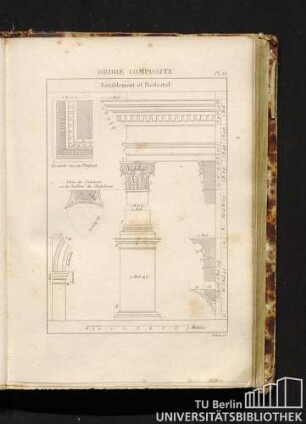Pl. 15. Ordre Compsite. Entablement et Piédestal.