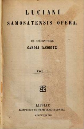 Luciani Samosatensis Opera, 1