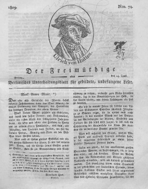 Nro. 74., Freitag, den 14. April 1809