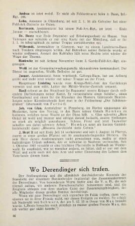 16 Wo Derendinger sich trafen.