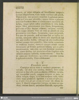 §. X. Emendatio morae