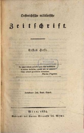 Oestreichische militärische Zeitschrift. 1834, 1