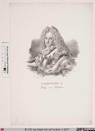 Bildnis Friedrich III. (I.), Kurfürst von Brandenburg u. 1701 König in Preußen (reg. 1688-1713)