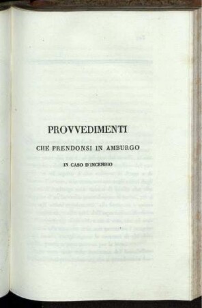 Provvedimenti che prendonsi in Amburgo in caso d' incendio