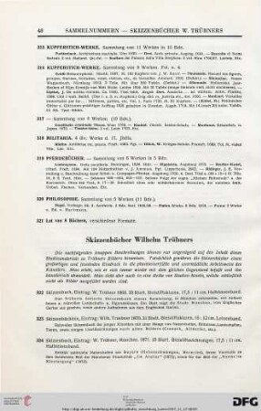 Skizzenbücher Wilhelm Trübners (Nr. 322-341)