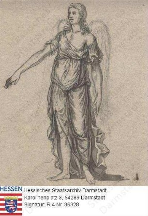 Hill, Friedrich Jakob (1758-1846) / Bildnis eines Engels, stehend, Ganzfigur