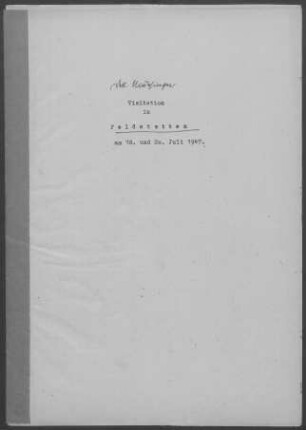 Feldstetten: Pfarrbericht 1947