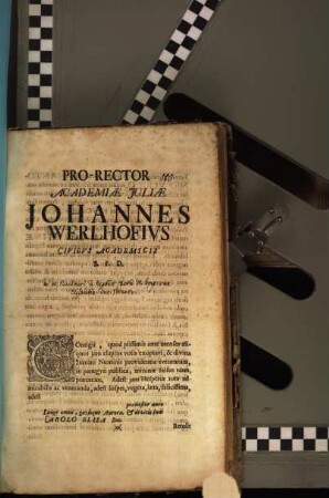 Pro-Rector academiae Iuliae-Civibus acad. S. P. D. : [programma invit. ad orationem J. Christ. Böhmeri in nuptias Caroli VI. Imp. cum Elisabetha, Duc. Brunsv. ...]