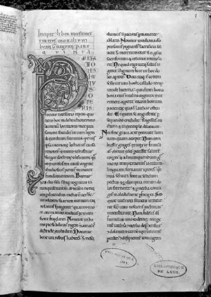 S. Gregorii moralium in Job quinta pars / Moralium Gregorii — Initial P, Folio fol. 2 r