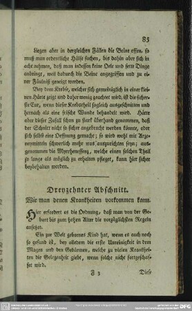 Dreyzehnter Abschnitt. Wie man denen Krankheiten vorkommen kann