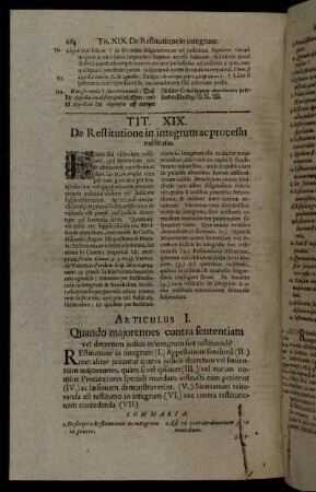 Tit. XIX. De Restitutione in integrum ac processu mullitatis.