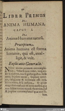 Liber Primus De Anima Humana