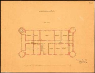 Herrenhaus, Gorzütz Umbau: Grundriss 1. Obergeschoss; Maßstabsleiste