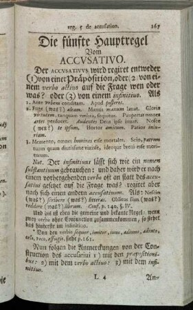 Die fünfte Hauptregel Vom Accusativo. - Die sechste Hauptregel Vom Ablativo.