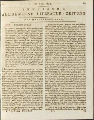 Num. 222. Den 15. Sept. 1804