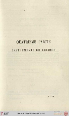 Quatrième partie: Instruments de musique