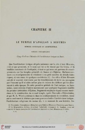 Chapitre II: Le Temple d'Apollon a Didymes