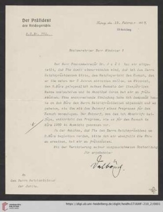 Nachlass Gustav Radbruch. Korrespondenz Heinrich Delbrück/Gustav Radbruch: Brief von Heinrich Delbrück an Gustav Radbruch