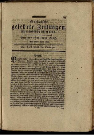 Vier und zwanzigstes Stück, den 16ten Junii 1792.