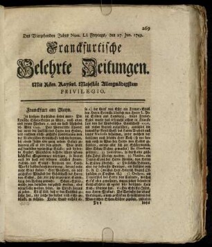 Num. LI. Freytags, den 27. Jun. 1749 - Num. LX. Dienstags, den 29. Jul. 1749