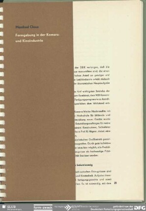 Formgebung in der Kamera- und Kinoindustrie