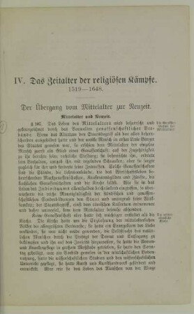 IV. Das Zeitalter der religiösen Kämpfe. 1519-1648