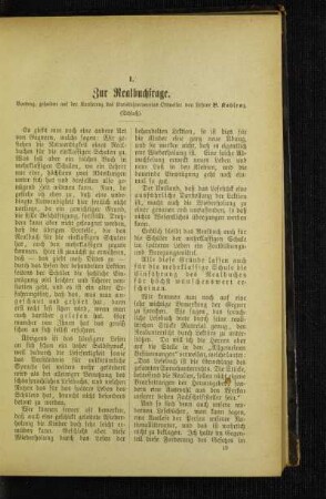 Zur Realbuchfrage : Vortrag, gehalten auf der Konferenz des Kreislehrervereins Ottweiler ; (Schluß)