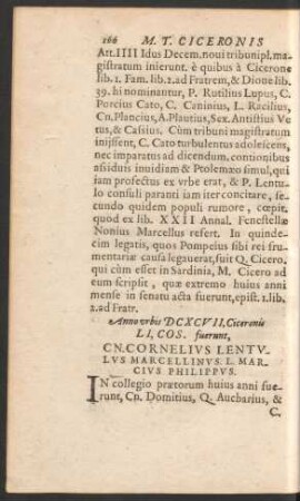 Anno urbis DCXCVII ... Cn. Cornelius Lentulus Marcellinus. L. Marcius Philippus.